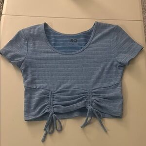 SO Women's Blue Ruched Top